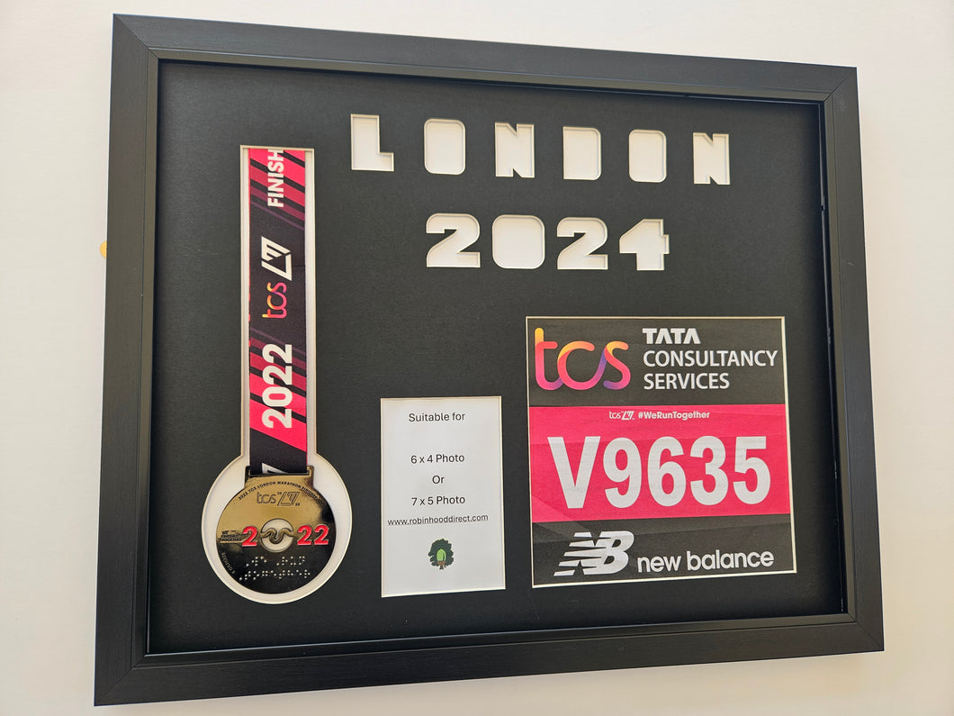 London Marathon 2024 Display Frame for Medal & Number