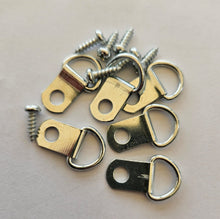 Load image into Gallery viewer, Picture Framing Standard Single D Rings Optional Screws Frame Hanging D-Rings