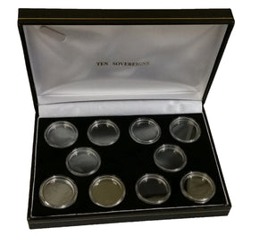 Deluxe Gold Sovereign Case For 10 X Full Sovereigns in Capsules