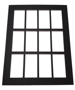 Card Framing Mount for 12 standard sized cigarette cards Black