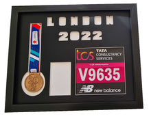 Load image into Gallery viewer, London Marathon 2022 Display Frame for Medal &amp; Number