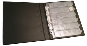 Inside view of sliding strip coin album