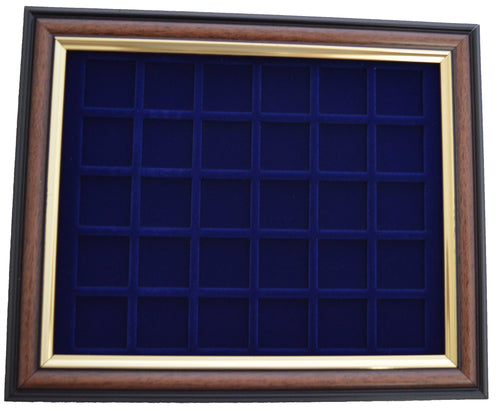 Coin display frame for 50 pence coins Brown & Gold
