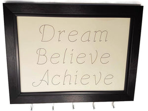 Medal Hanger frame with stylish writing. Dream Believe Achieve
