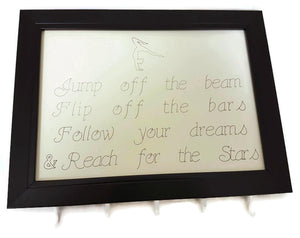 Medal Hanger Frame with Gymnastics calligraphy style writing and image