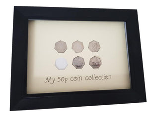 Personalised Coin Display Frame for United Kingdom 50 Pence pieces