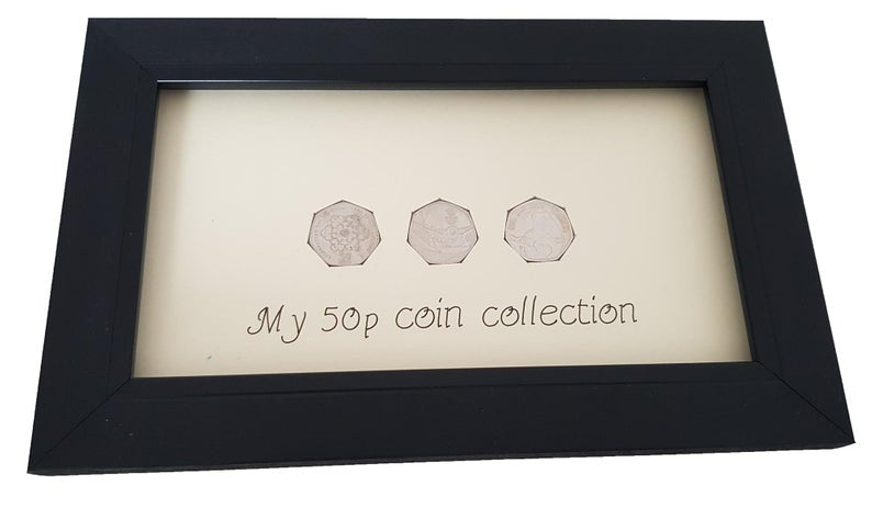 Personalised Coin Display Frame for United Kingdom 50 Pence pieces