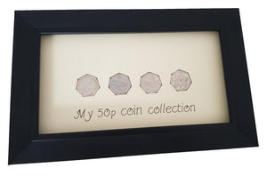 Personalised Coin Display Frame for United Kingdom 50 Pence pieces