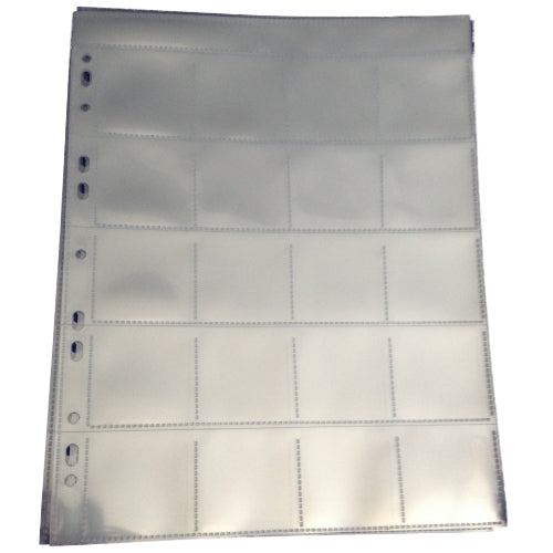 Multi Punched Album Pages 20 Pocket (Pack of 10)
