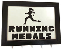 Load image into Gallery viewer, Medal Hanger Frame Female Runner Image