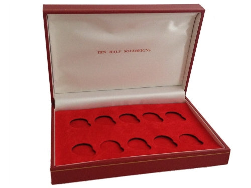 Sovereign Storage box for ten half sovereigns. Red