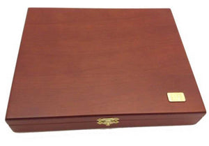 Wooden Coin Case with 3 Blue Velour Trays